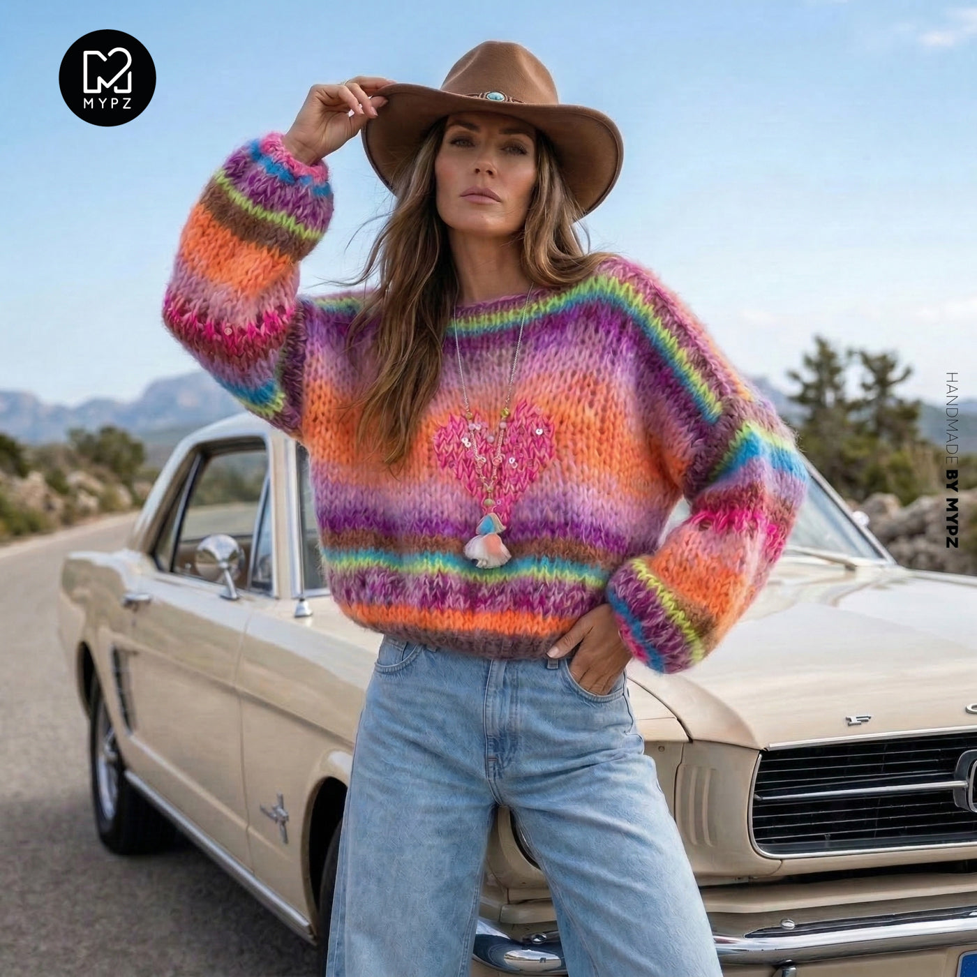 Knit pattern – MYPZ Short Chunky Pullover Neon Hearts No15 (ENG-NL-DE)