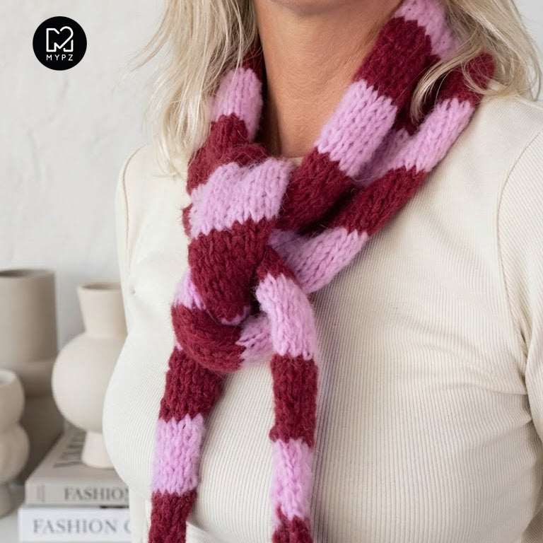 Modèle de tricot – Écharpe Sandy (ENG-NL-DE-ES-FR-IT-NO-DA-SV)