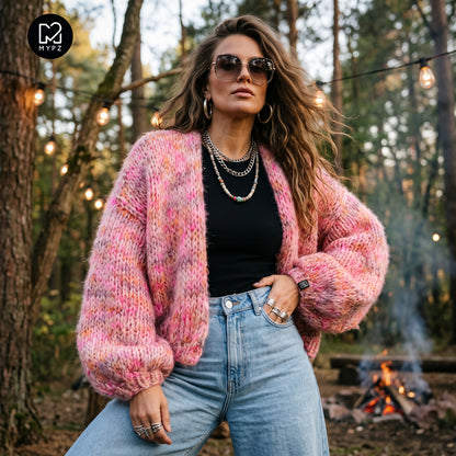 Modèle de tricot – Gilet court épais en alpaga-mohair MYPZ Pecan Dream n°15 (ENG-DE-NL-ES-FR-IT-DA-SV-NO)