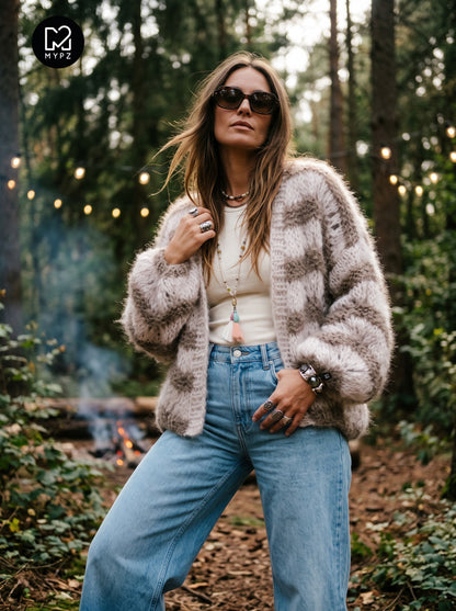 Gilet court en mohair épais MYPZ Stonies Wave