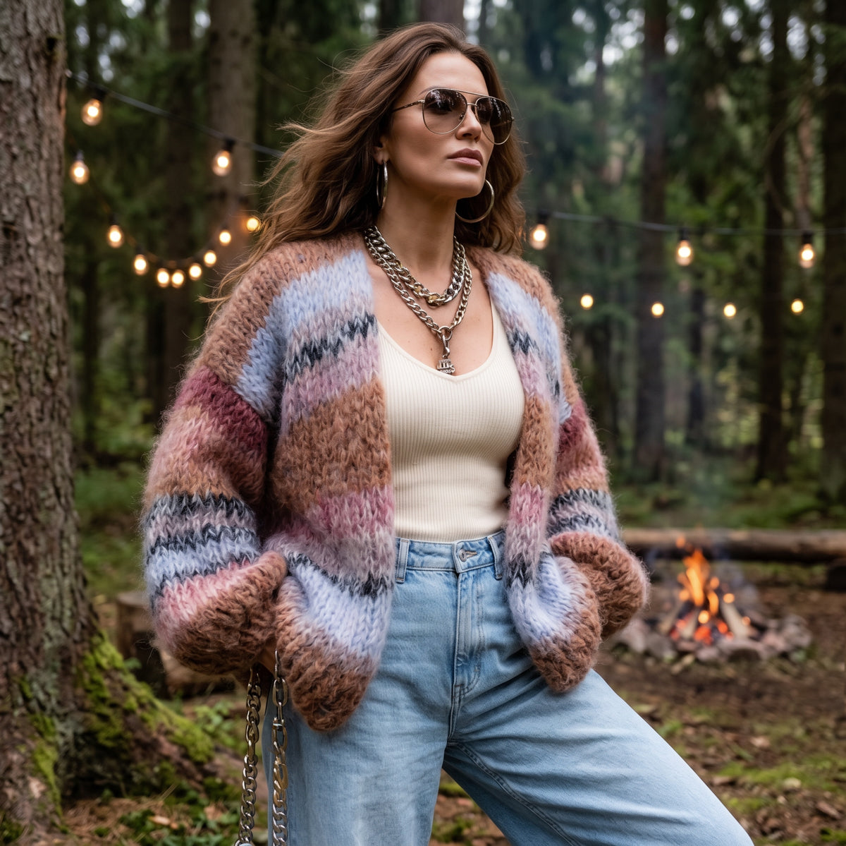 Patron de tricot – Cardigan MYPZ en mohair épais Walnut n° 15 (ENG-DE-NL-ES-FR-IT-DA-SV-NO)
