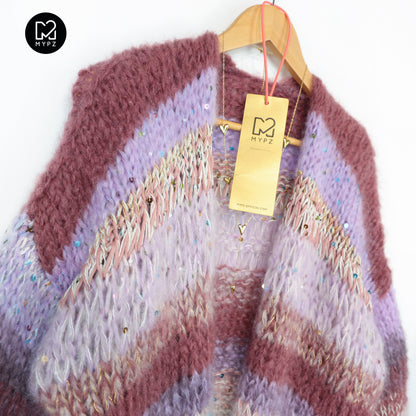 Knitting Pattern – Chunky Mohair Cardigan Whisper Rose No.12 (ENG-NL-DE)