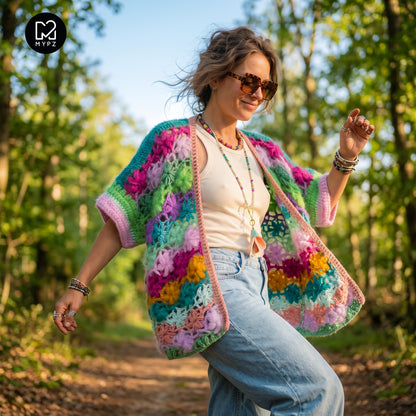 Patron de crochet – MYPZ cardigan Wildflower  (ENG-NL-DE-FR-ES)