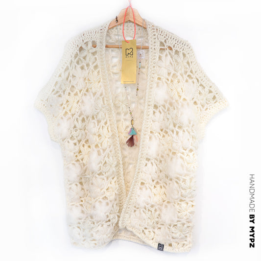 Kit de crochet – MYPZ cardigan Wildflower Shades of White (ENG-NL-DE-FR-ES)