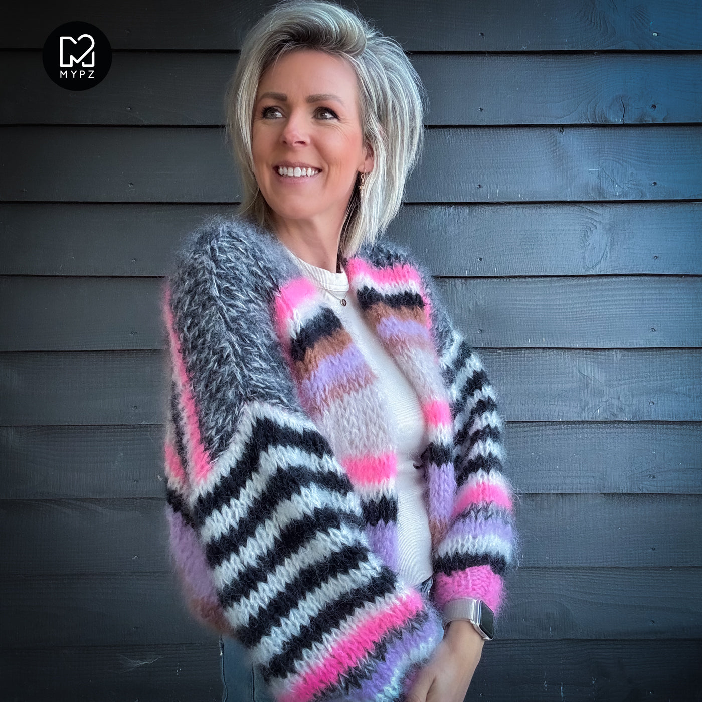 Knitting Kit – Short Chunky Mohair Cardigan Alex No.12 (ENG-NL-DE)