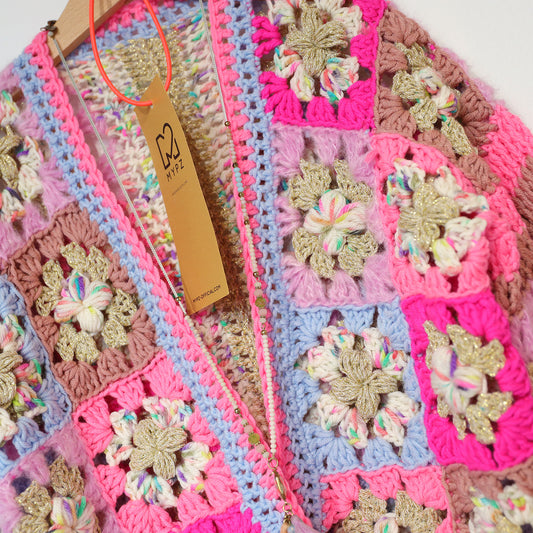 Patron de crochet - Gilet Fusion à fleurs granny pour enfants (ANG-NL)