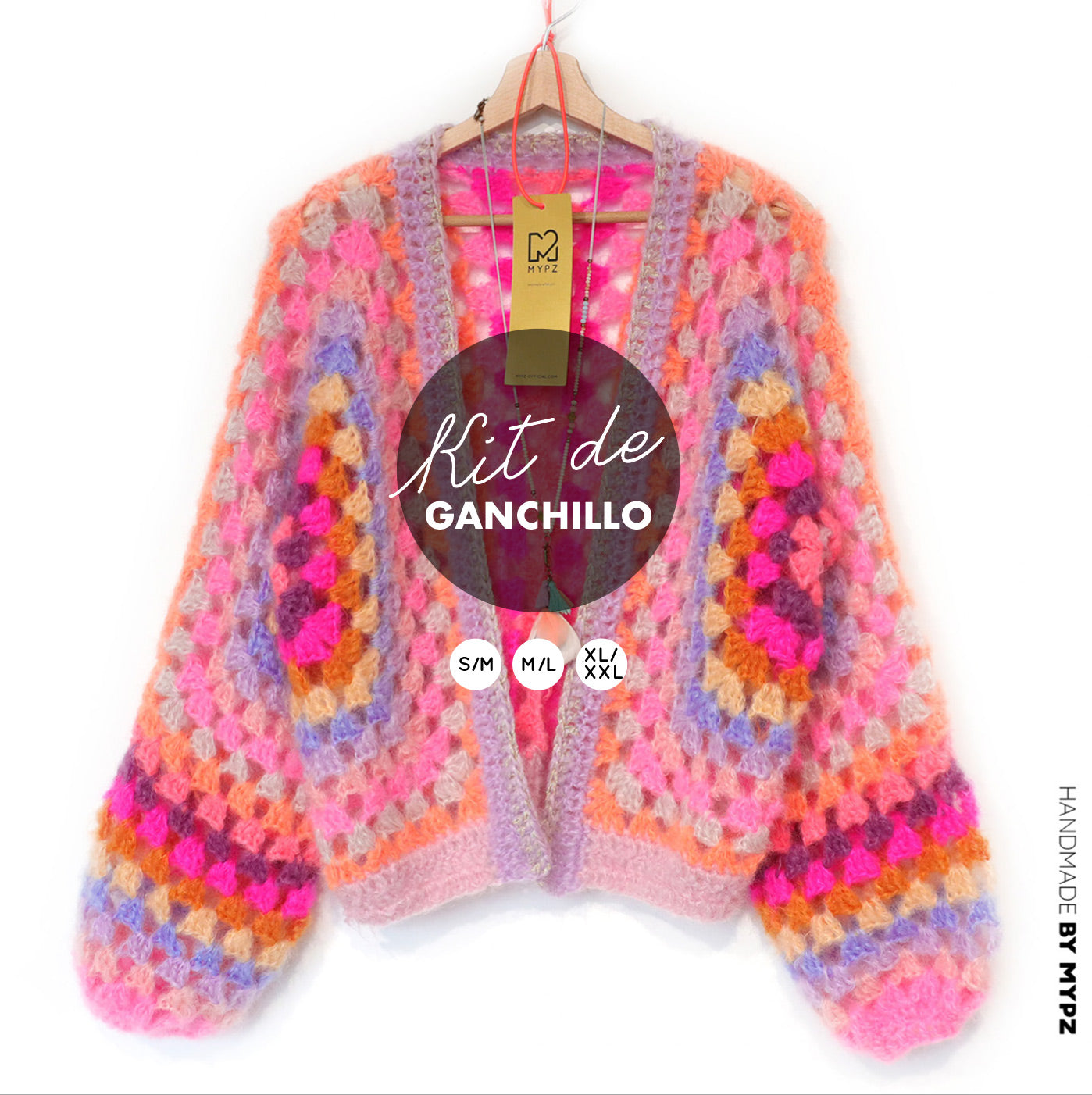 Kit de Crochet - MYPZ Hexagon Cardigan Pink Vibes (ENG-NL-DE-FR)