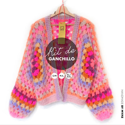 Kit de Crochet - MYPZ Hexagon Cardigan Pink Vibes (ENG-NL-DE-FR)
