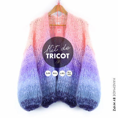 Knitting Kit – MYPZ Chunky Mohair Cardigan Blue Sky No.15 (ENG-NL-DE-FR-ES)