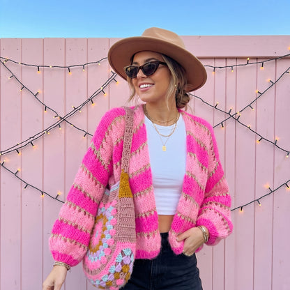 Kit de tricot – Gilet MYPZ en alpaga léger Neon Blush n°10 (ENG-NL-DE)