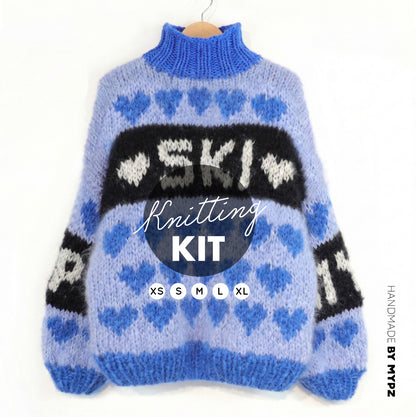 Knitting Kit – MYPZ Chunky Mohair Pullover Alpine Blue No.9 (ENG-NL-DE)