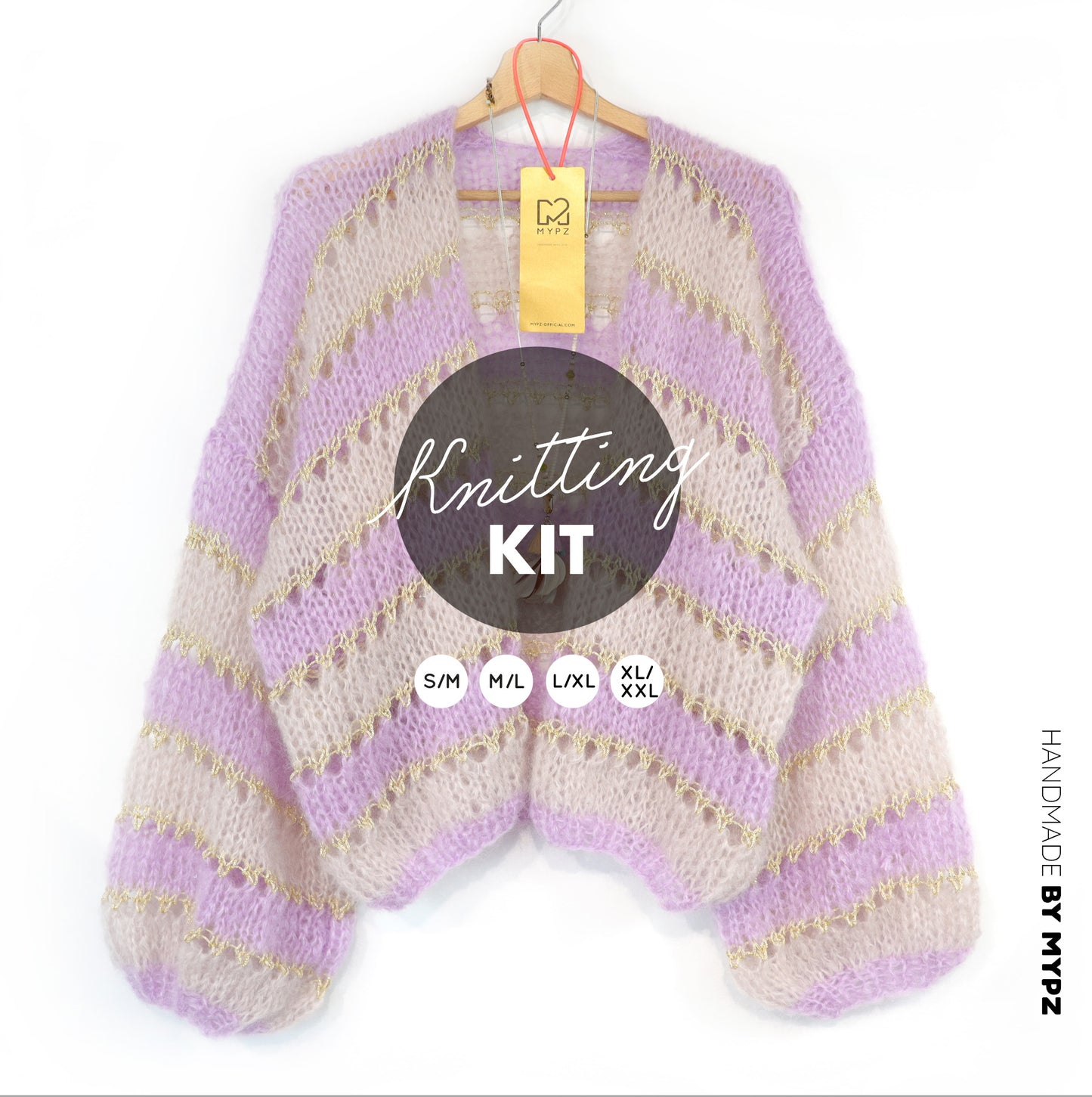 Kit de tricot – Cardigan court léger en mohair MYPZ Macha No10 (ENG-NL-DE-FR-ES)