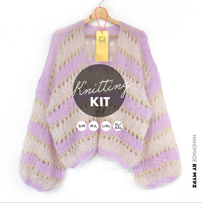 Kit de tricot – Cardigan court léger en mohair MYPZ Macha No10 (ENG-NL-DE-FR-ES)