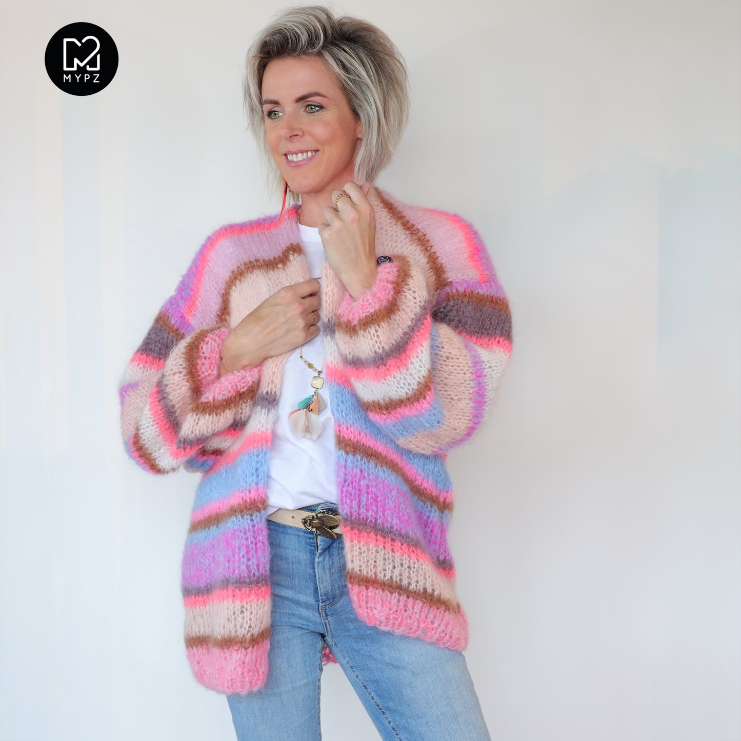 MYPZ Light Mohair Cardigan Coral