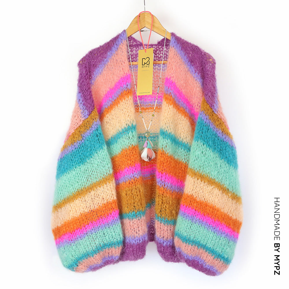 Knitting kit – MYPZ Basic Light Mohair Cardigan Crystal No10 (ENG-NL-DE)