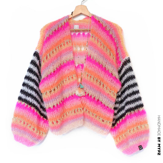 Knitting kit – MYPZ Light Mohair Cardigan Pink Magic No10 (ENG-NL-DE)