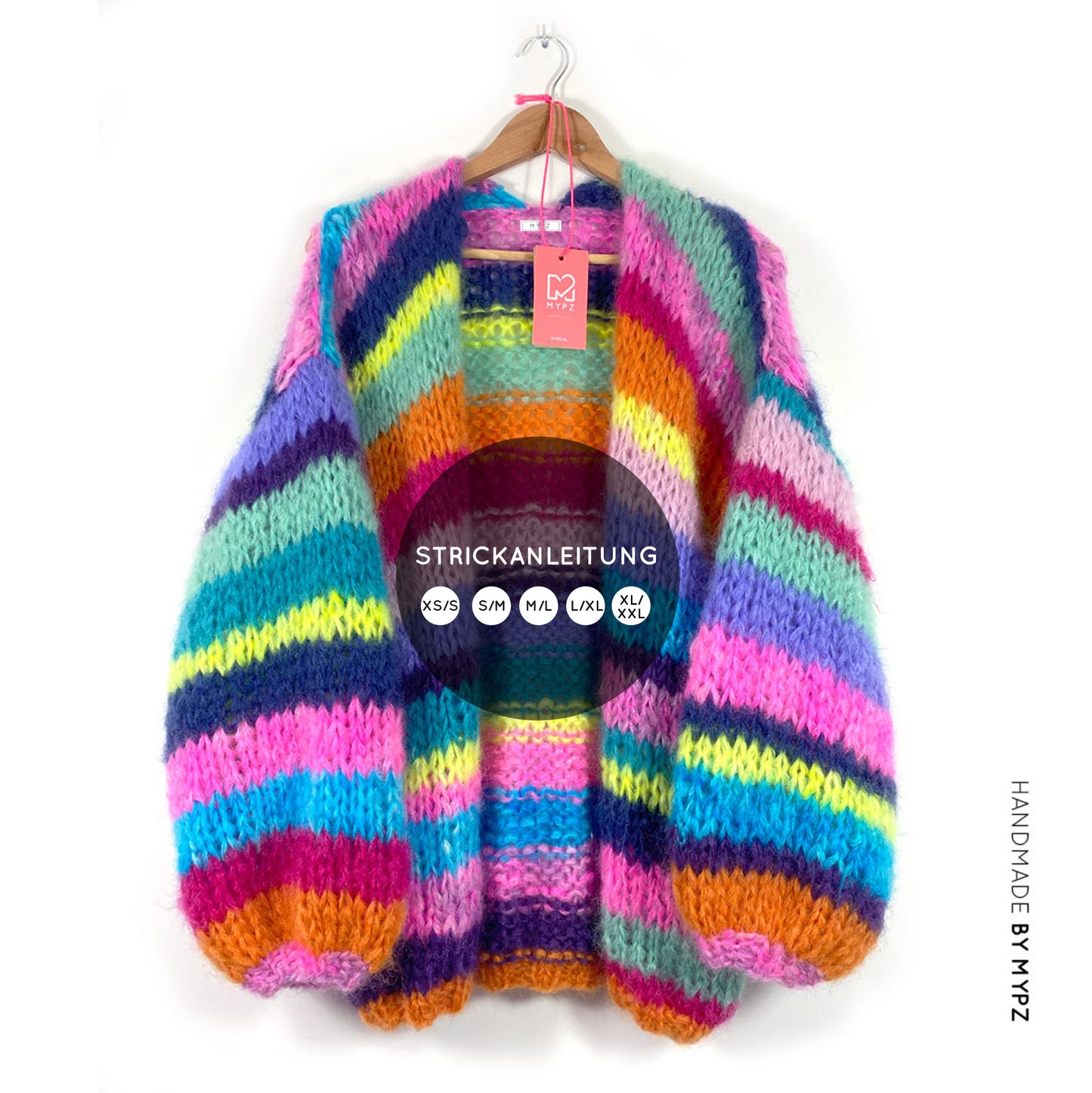 Knit pattern – MYPZ Mohair Rainbow Cardigan No.15 (ENG-NL-DE)