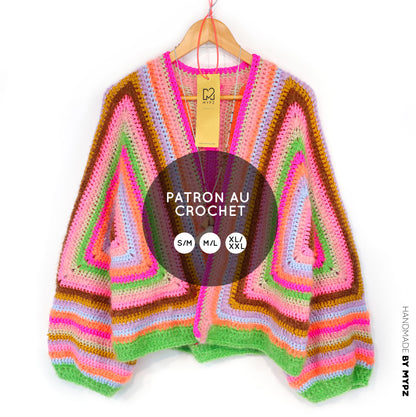 Modèle de crochet - Cardigan hexagone MYPZ Vibrant Soul (ENG-NL-DE-FR-ES)