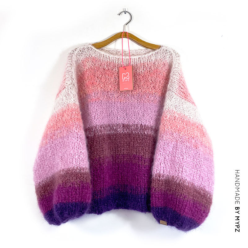 Knit pattern – MYPZ striped mohair pullover Jolie No9 for beginners (ENG-NL)