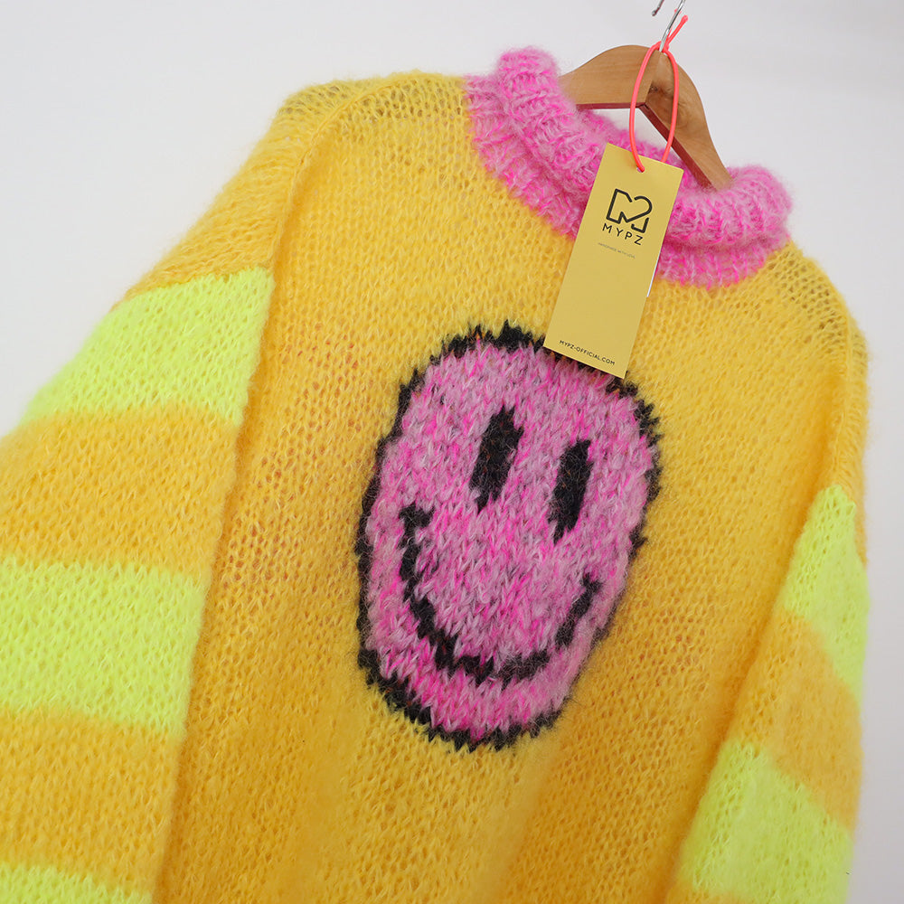 MYPZ Light mohair pullover Smiley Yellow