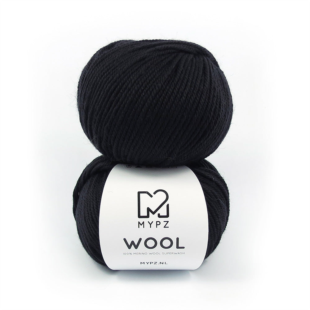 MYPZ 100% ARAN MERINO WOOL Black