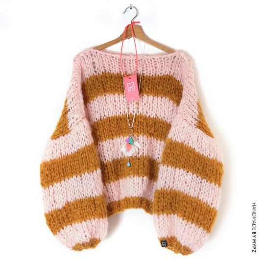 Modèle de tricot - pull-over Apache basique en gros fil mohair MYPZ BIG pour débutants n°15 (ENG-DE-NL-ES-FR-IT-DA-SV-NO)