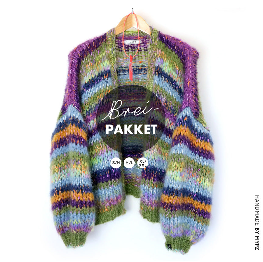 Knitting kit – MYPZ Chunky Mohair Cardigan Golden Green No.15 (ENG-NL)