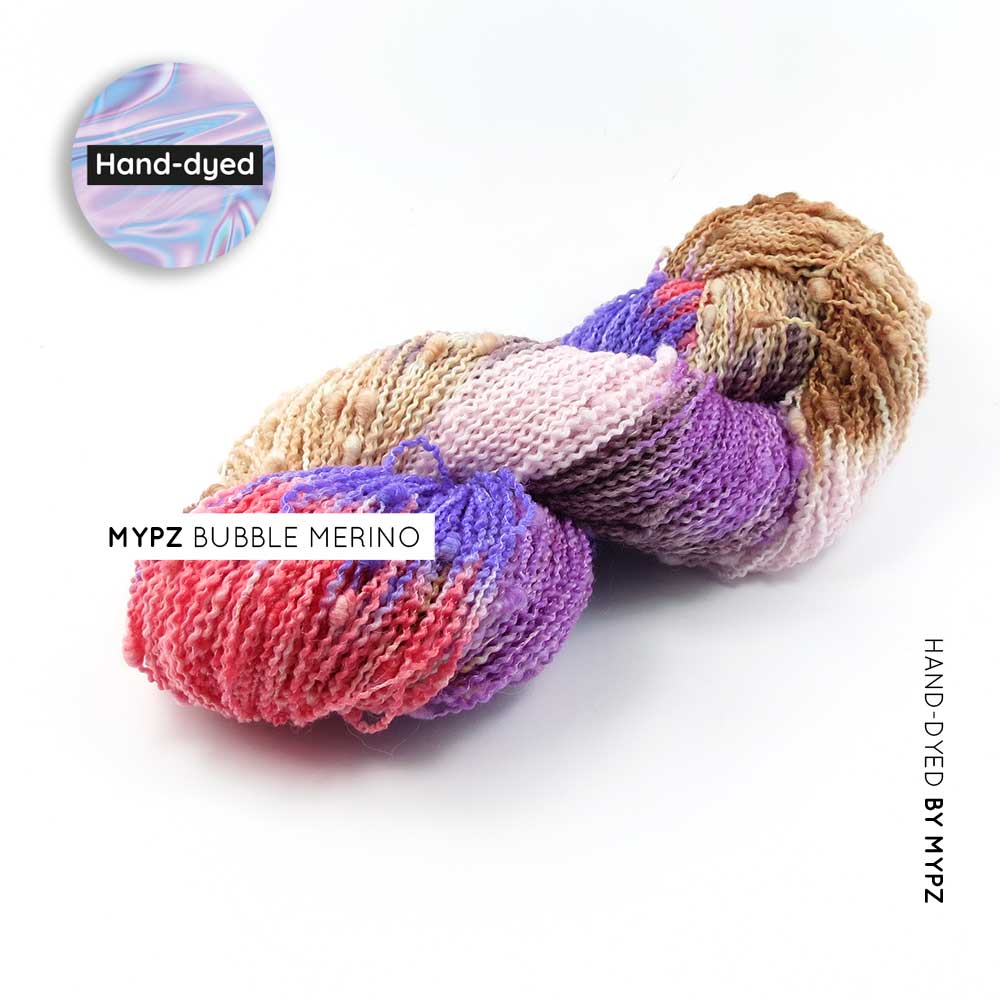 MYPZ Bubble Merino – hand-dyed Purple Mix