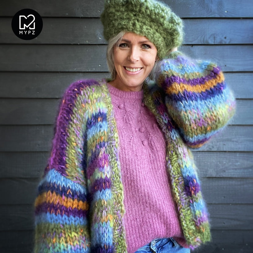 Knit pattern – MYPZ Chunky Mohair Cardigan with band along the fronts