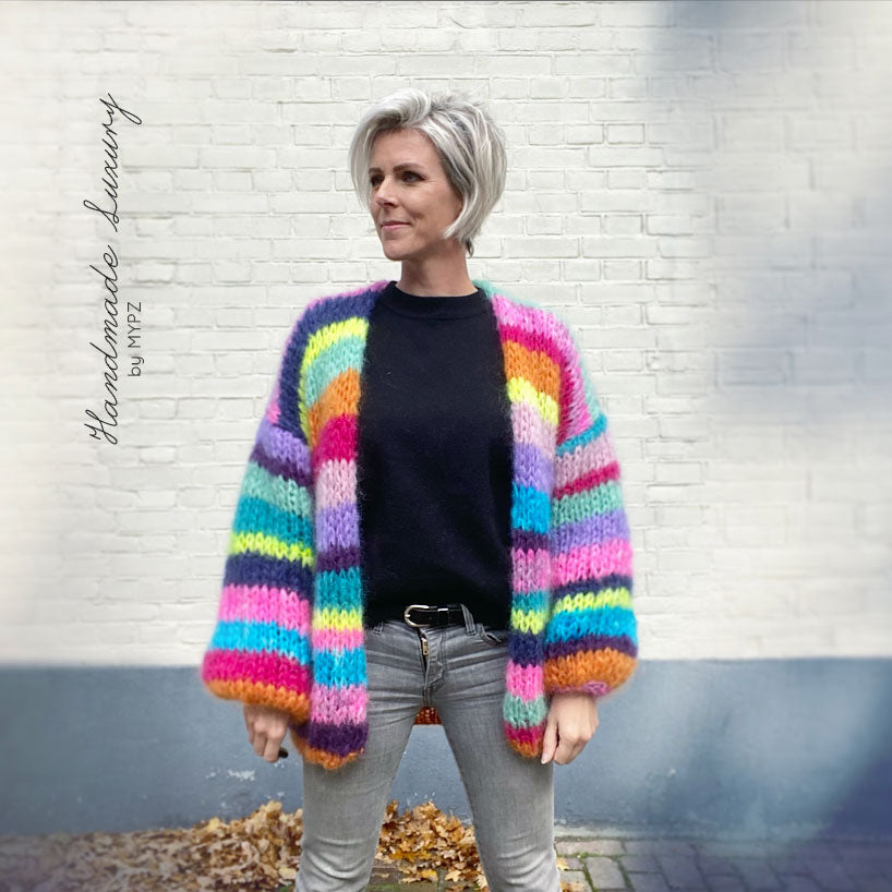 Knit pattern – MYPZ Mohair Rainbow Cardigan No.15 (ENG-NL)