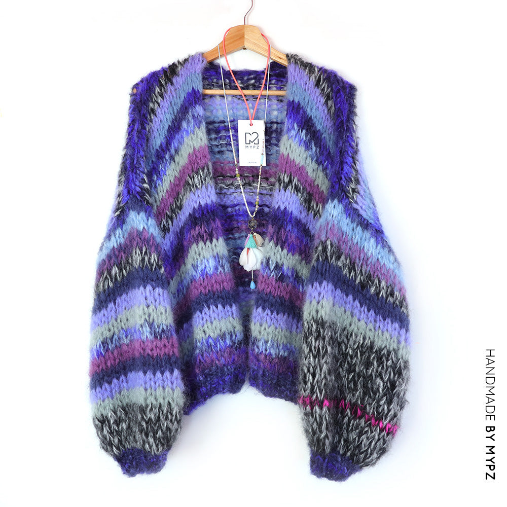 Knitting Kit – MYPZ Short Chunky Mohair Cardigan RAW Blue No.15 (ENG-NL)
