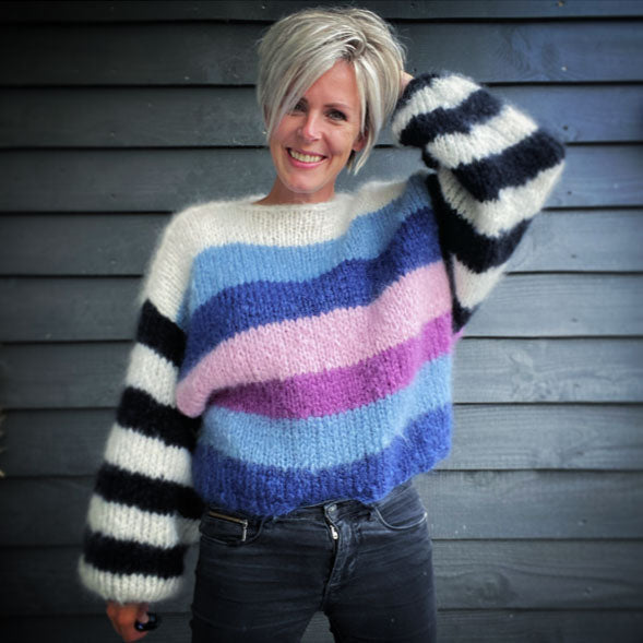 Striped clearance mohair jumper