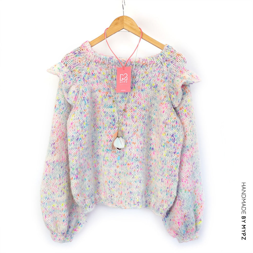 MYPZ Top-down ruffle confetti sweater no6